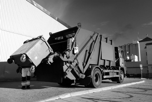 Construction site with builders waste materials